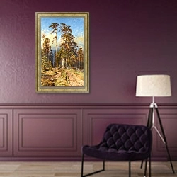 «Сосновый лес» в интерьере в классическом стиле в фиолетовых тонах