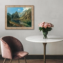 «Der Königssee mit dem Watzmann» в интерьере в классическом стиле над креслом