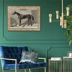 «Fille de l'Air, the Winner of The Oaks for 1864» в интерьере в классическом стиле с зеленой стеной