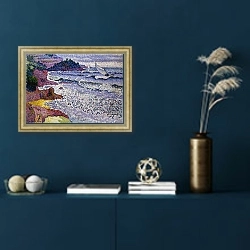 «The Choppy Sea, 1902-3» в интерьере в классическом стиле в синих тонах