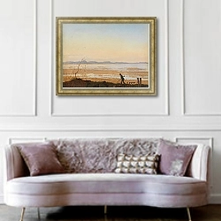 «An Evening beside Lake Arresø» в интерьере гостиной в классическом стиле над диваном