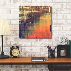 «Гранж текстура #92» в интерьере кабинета в стиле лофт над столом