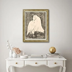 «Две белые цапли» в интерьере в классическом стиле над столом