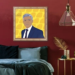 «Sadiq Khan, Mayor of London» в интерьере спальни с акцентной стеной