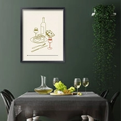«Romantic dinner set» в интерьере столовой в зеленых тонах