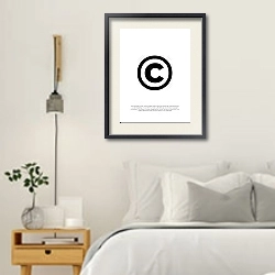 «Copyright symbol» в интерьере белой спальни в скандинавском стиле