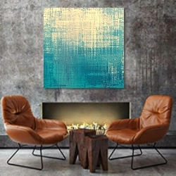 «Гранж текстура #55» в интерьере в стиле лофт с бетонной стеной над камином