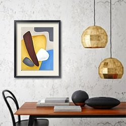 «Melting shapes. Pebble 4» в интерьере кухни в стиле минимализм над столом