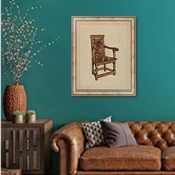 «Chair» в интерьере гостиной с зеленой стеной над диваном