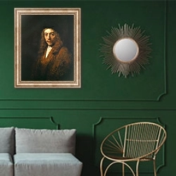 «Портрет молодого человека (Титуса?)» в интерьере классической гостиной с зеленой стеной над диваном