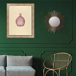 «Glass Cologne Bottle» в интерьере классической гостиной с зеленой стеной над диваном