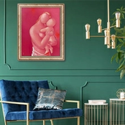 «Mother» в интерьере в классическом стиле с зеленой стеной