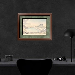 «Christmas Harbour, Kerguelen's Land» в интерьере кабинета в черных цветах над столом