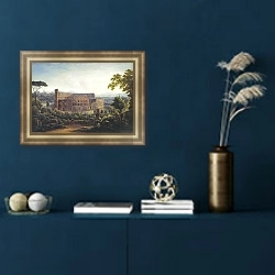 «Вид Рима. Колизей. 1816» в интерьере в классическом стиле в синих тонах