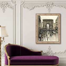 «Ворота Сен-Дени» в интерьере в классическом стиле над банкеткой