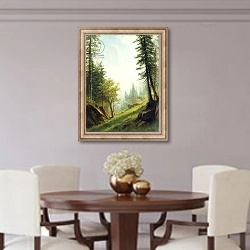 «Among the Bernese Alps,» в интерьере столовой в классическом стиле