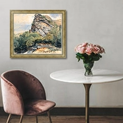 «St. Goarhausen on the Rhine between Koblenz and Mainz» в интерьере в классическом стиле над креслом