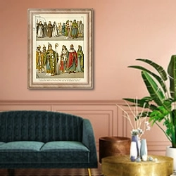 «Italian Costume 1200» в интерьере классической гостиной над диваном