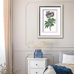 «Tuberless Solanum» в интерьере спальни в стиле прованс с синими деталями