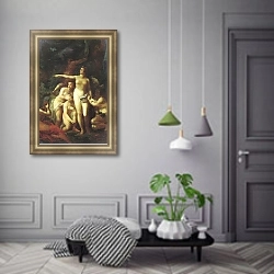 «Диана, окруженная нимфами, и Актеон» в интерьере коридора в классическом стиле