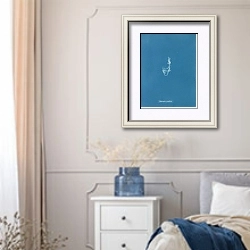«Sphaeroplea punctalis» в интерьере спальни в стиле прованс с синими деталями