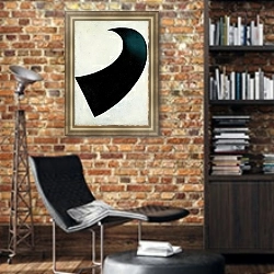 «Suprematism» в интерьере кабинета в стиле лофт с кирпичными стенами