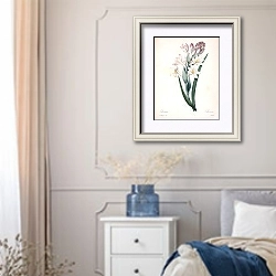 «Многолетнее растение Тубероза» в интерьере спальни в стиле прованс с синими деталями