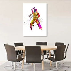 «Вихрь красок» в интерьере конференц-зала с круглым столом