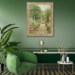 «The Garden Path» в интерьере гостиной в зеленых тонах