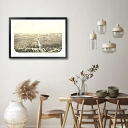 «View of Paris from the top of the Arc de Triomphe» в интерьере столовой в стиле ретро