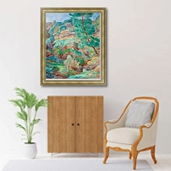 «Landscape from Saint-Tropez – Stone pines» в интерьере в классическом стиле над комодом