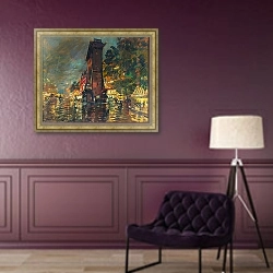 «Paris les Grands Boulevards la nuit» в интерьере в классическом стиле в фиолетовых тонах