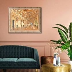 «Galerie Apollon in the Louvre, Paris» в интерьере классической гостиной над диваном