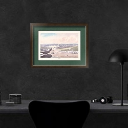 «Гранада» в интерьере кабинета в черных цветах над столом