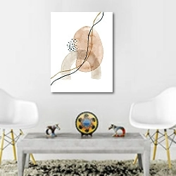 «Простые формы 10» в интерьере гостиной в этническом стиле над столом