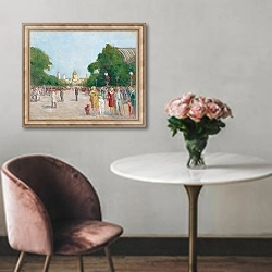 «L'avenue Winston-Churchill, Paris» в интерьере в классическом стиле над креслом