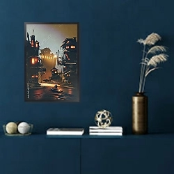 «Город на реке» в интерьере в классическом стиле в синих тонах