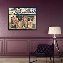 «Strandgezicht met baadsters» в интерьере в классическом стиле в фиолетовых тонах