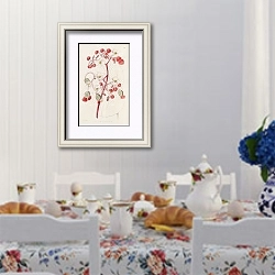 «White and Scarlet Begonia» в интерьере столовой в стиле прованс над столом
