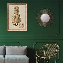 «Rag Doll» в интерьере классической гостиной с зеленой стеной над диваном