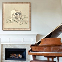«Puppy» в интерьере классической гостиной над камином