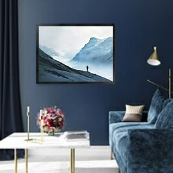 «Mountains of solitude» в интерьере в классическом стиле в синих тонах