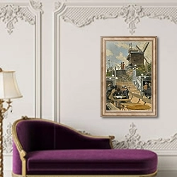 «Мельница для пирожков» в интерьере в классическом стиле над банкеткой