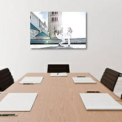 «Африканский вид единоборства» в интерьере офиса над переговорным столом