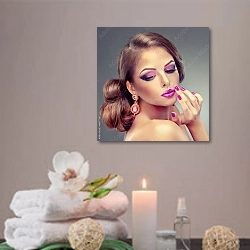 «Портрет девушки с ярким макияжем» в интерьере салона красоты