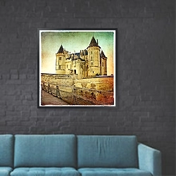 «Франция. Сказочный замок №5» в интерьере в стиле лофт с бетонной стеной