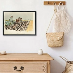 «Septembre 1918, Prisonnier allemand labourant près de Pontoise» в интерьере в стиле ретро над комодом