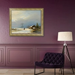 «Голландская зима в Гуи» в интерьере в классическом стиле в фиолетовых тонах