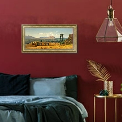 «Palermo And Mount Pellegrino» в интерьере спальни с акцентной стеной