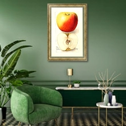 «Малус домашний: Банан» в интерьере гостиной в зеленых тонах